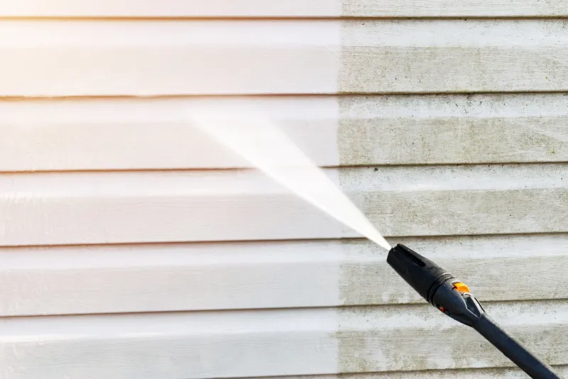 Power washing house siding and exterior in Elizabeth Colorado