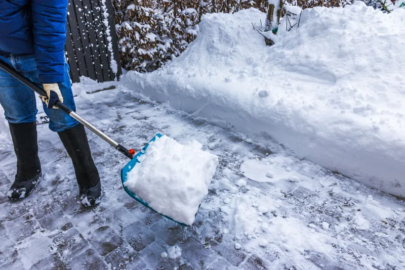 Snow shoveling in Elbert County Colorado